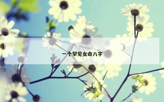 一个罕见女命八字
