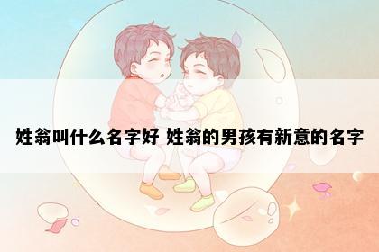 姓翁叫什么名字好 姓翁的男孩有新意的名字