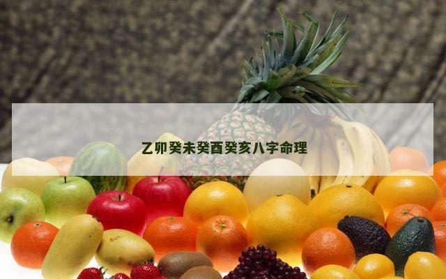 乙卯癸未癸酉癸亥八字命理