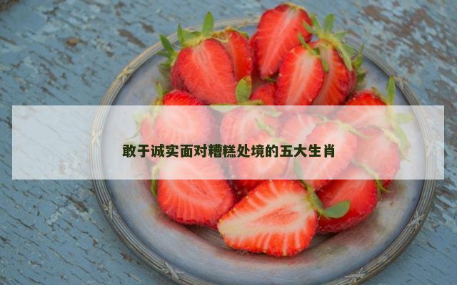 敢于诚实面对糟糕处境的五大生肖