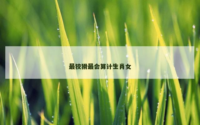最狡猾最会算计生肖女