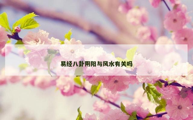 易经八卦阴阳与风水有关吗