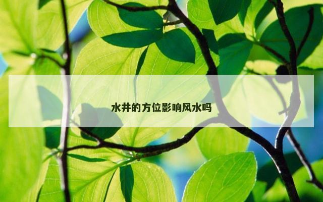 水井的方位影响风水吗
