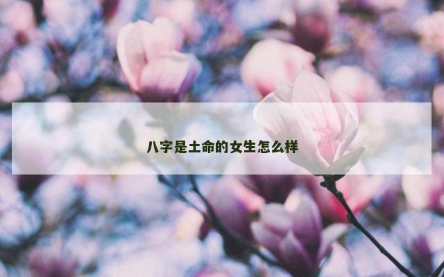 八字是土命的女生怎么样