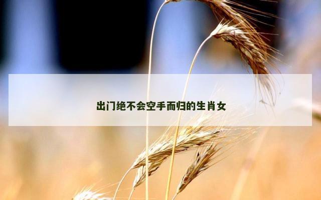 出门绝不会空手而归的生肖女