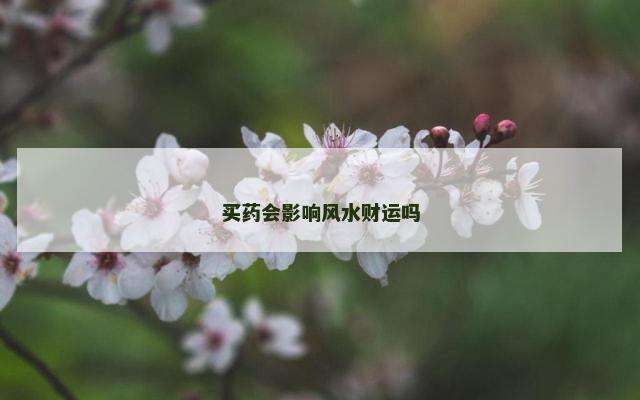买药会影响风水财运吗