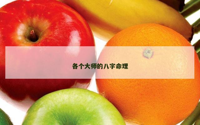 各个大师的八字命理