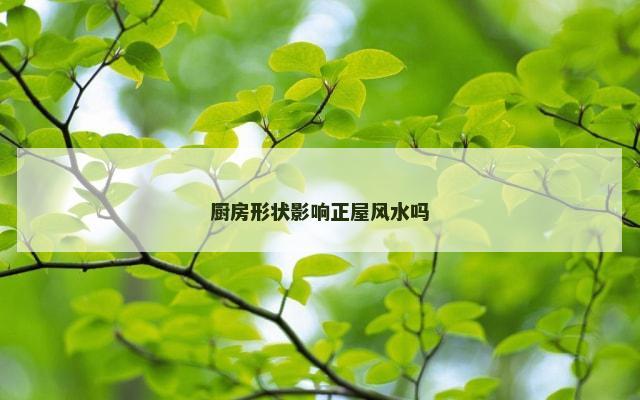 厨房形状影响正屋风水吗