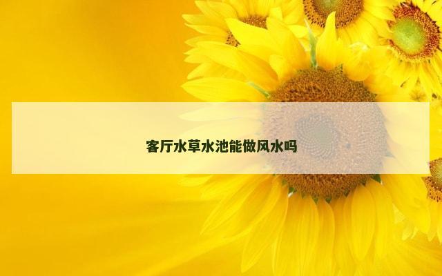 客厅水草水池能做风水吗