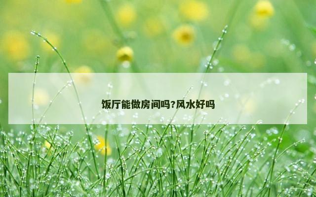 饭厅能做房间吗?风水好吗