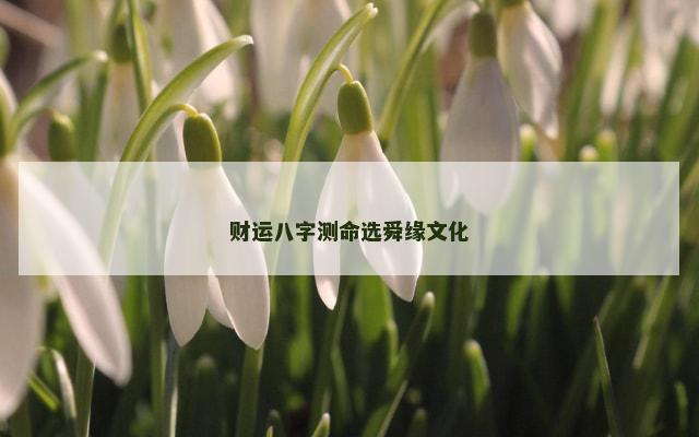 财运八字测命选舜缘文化