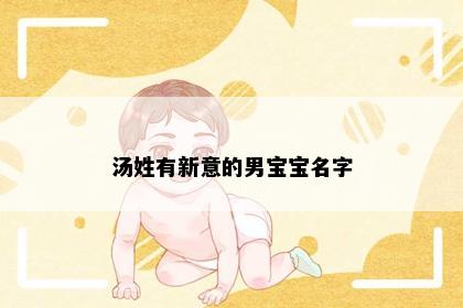 汤姓有新意的男宝宝名字