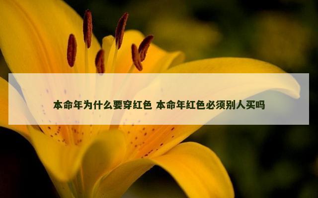本命年为什么要穿红色 本命年红色必须别人买吗