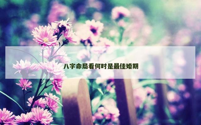 八字命局看何时是最佳婚期