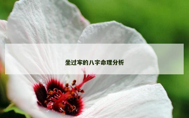 坐过牢的八字命理分析