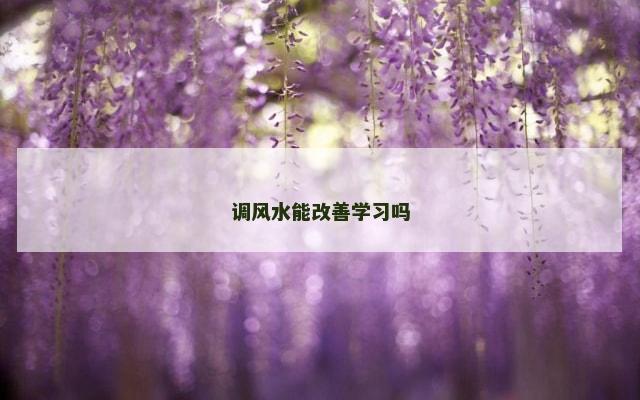 调风水能改善学习吗