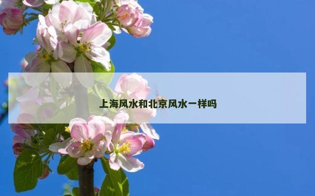 上海风水和北京风水一样吗