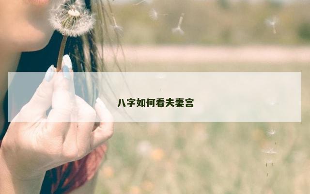 八字如何看夫妻宫