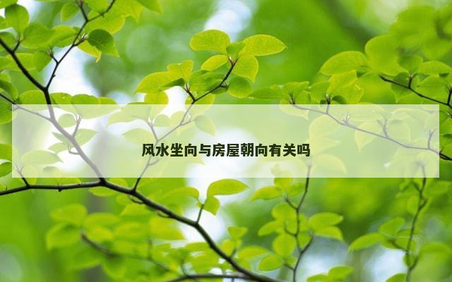 风水坐向与房屋朝向有关吗