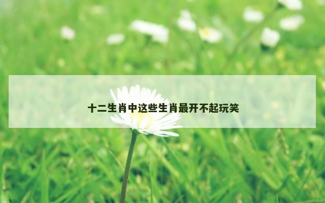 十二生肖中这些生肖最开不起玩笑