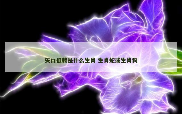 矢口抵赖是什么生肖 生肖蛇或生肖狗