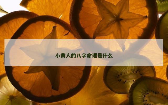 小黄人的八字命理是什么