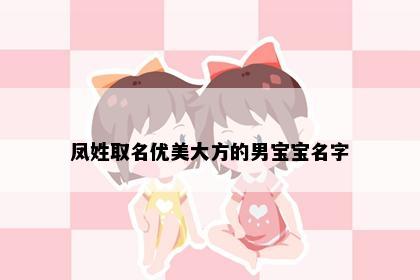 凤姓取名优美大方的男宝宝名字