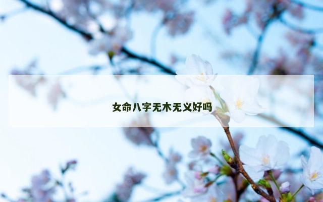 女命八字无木无义好吗