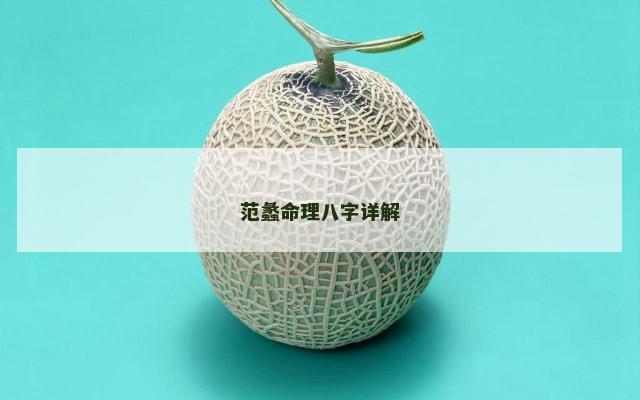 范蠡命理八字详解