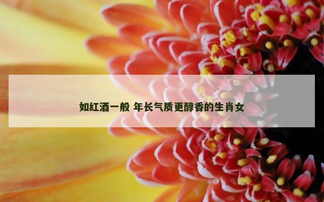 如红酒一般 年长气质更醇香的生肖女