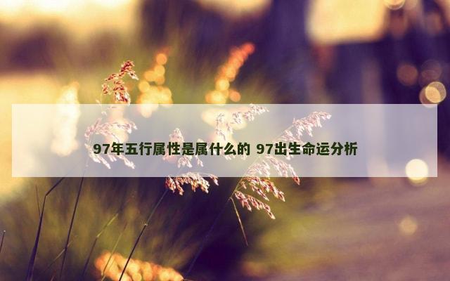 97年五行属性是属什么的 97出生命运分析