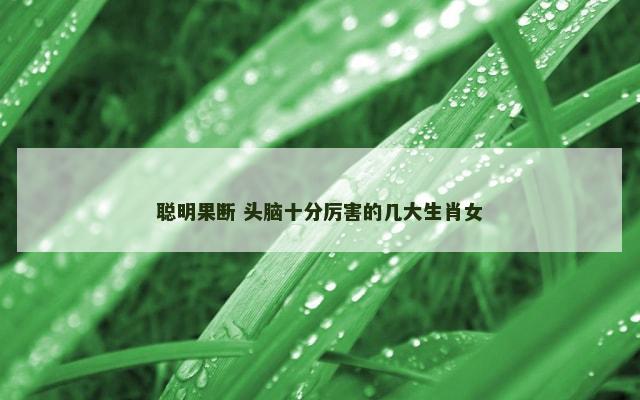 聪明果断 头脑十分厉害的几大生肖女