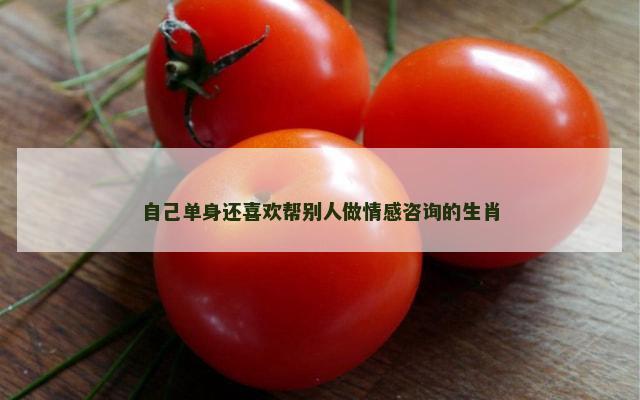 自己单身还喜欢帮别人做情感咨询的生肖