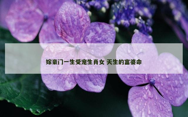 嫁豪门一生受宠生肖女 天生的富婆命