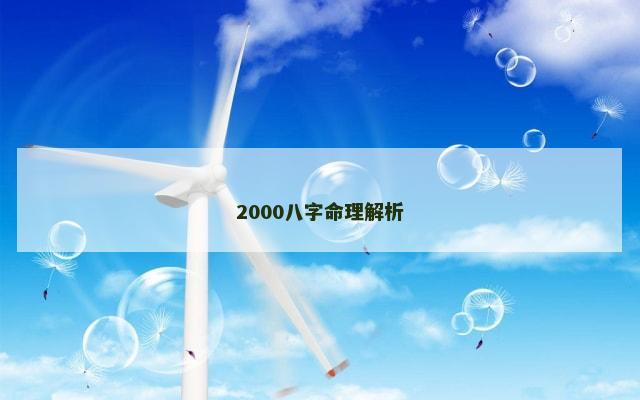 2000八字命理解析