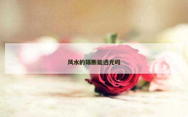 风水的隔断能透光吗
