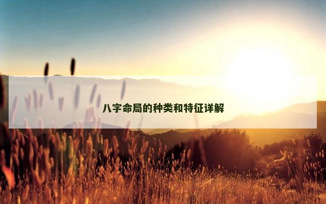 八字命局的种类和特征详解