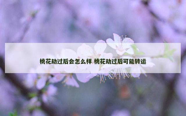 桃花劫过后会怎么样 桃花劫过后可能转运