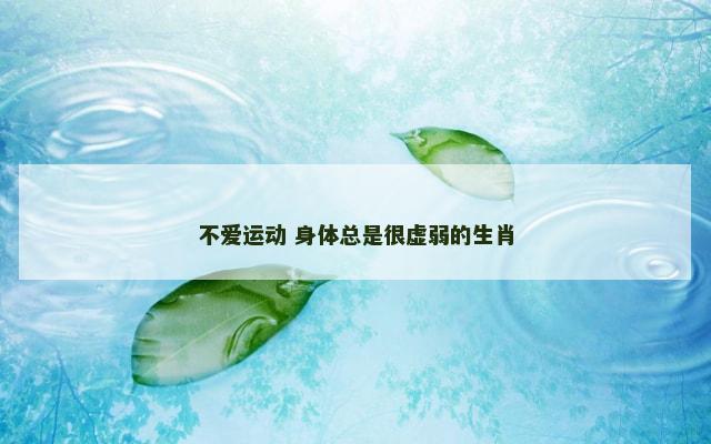 不爱运动 身体总是很虚弱的生肖