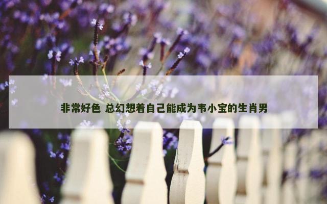 非常好色 总幻想着自己能成为韦小宝的生肖男
