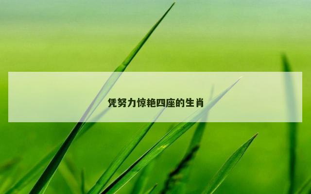 凭努力惊艳四座的生肖