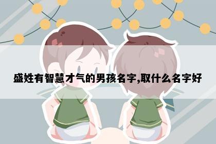 盛姓有智慧才气的男孩名字,取什么名字好