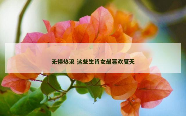 无惧热浪 这些生肖女最喜欢夏天