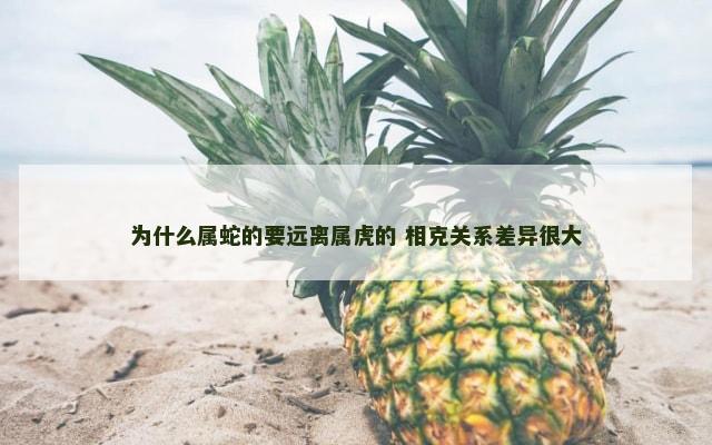 为什么属蛇的要远离属虎的 相克关系差异很大