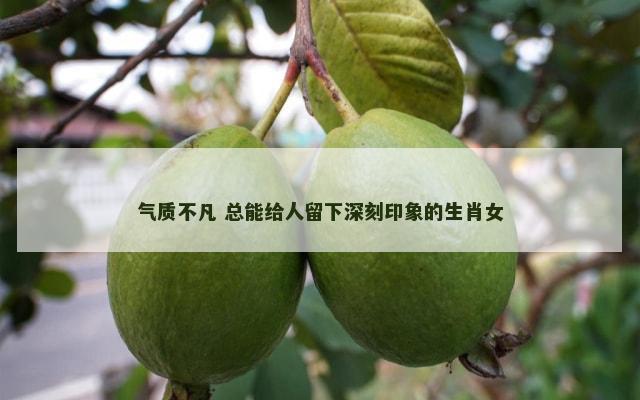 气质不凡 总能给人留下深刻印象的生肖女