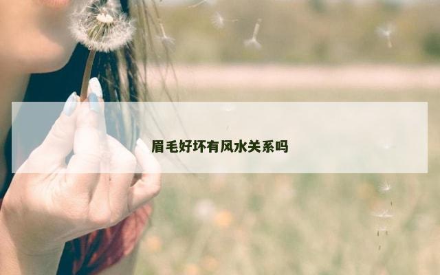 眉毛好坏有风水关系吗