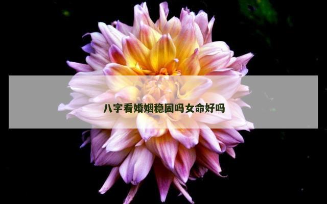 八字看婚姻稳固吗女命好吗