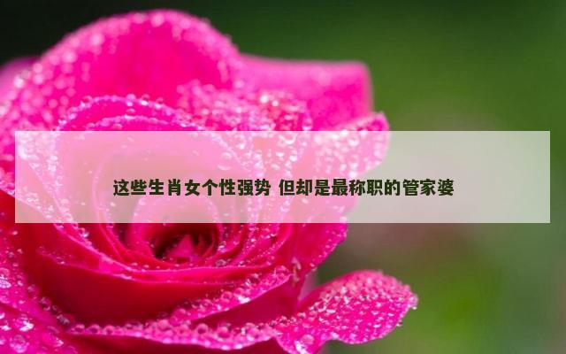 这些生肖女个性强势 但却是最称职的管家婆