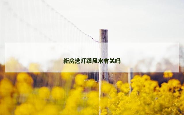 新房选灯跟风水有关吗