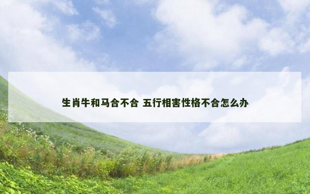 生肖牛和马合不合 五行相害性格不合怎么办
